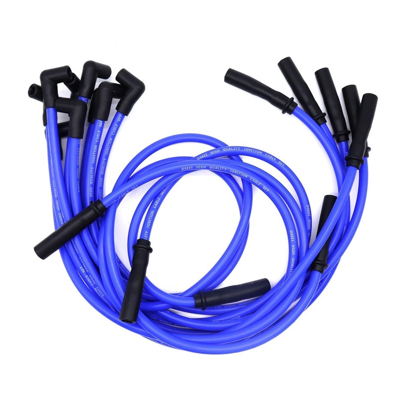 OXCANO 9 PCS Spark Plug Wires Set 10.5mm Electronic Ignition Cables Compatible with SBC BBC HEI 350 383 454 90 to Straight - Image 1